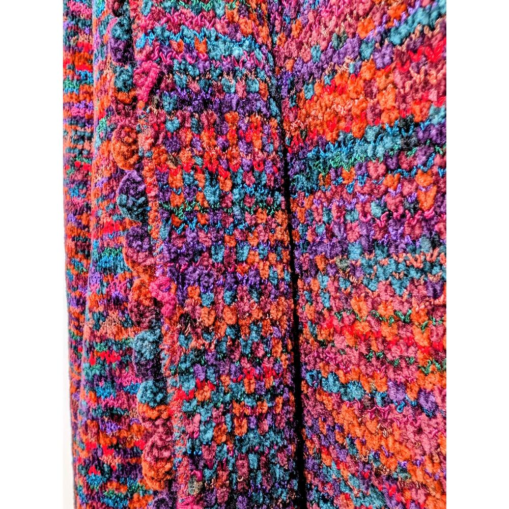 Vintage French Rags Textured Multicolor Knit Cardigan Made in USA Size 3 - Picture 6 of 8